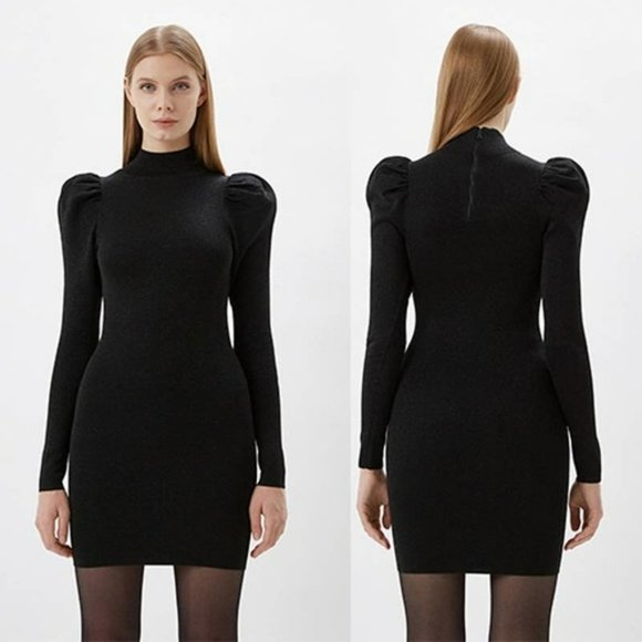 Alice + Olivia Dresses & Skirts - Alice + Olivia Issa Metallic Turtleneck Mini Dress Women's Black Size: XS NWOT